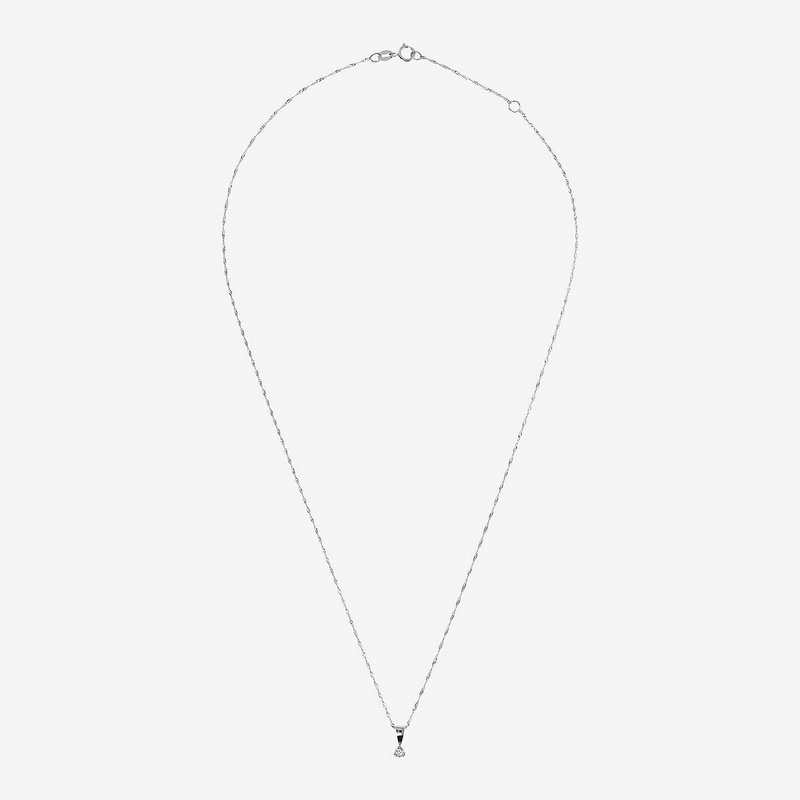 375 Gold Singapore Link Necklace with 0.08Ct Lab Grown Diamond