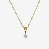 375 Gold Singapore Link Necklace with 0.08Ct Lab Grown Diamond