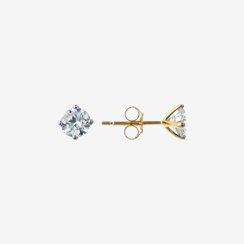 Orecchini Punto Luce Oro Giallo 375 con Diamanti Lab Grown 0.8Ct