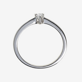 Bague solitaire en or blanc 375 avec diamant cultivé en laboratoire de 0,08 ct