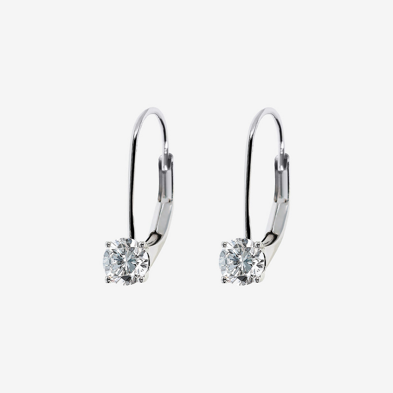 375 White Gold Pendant Earrings with 0.5ct Lab Grown Diamonds