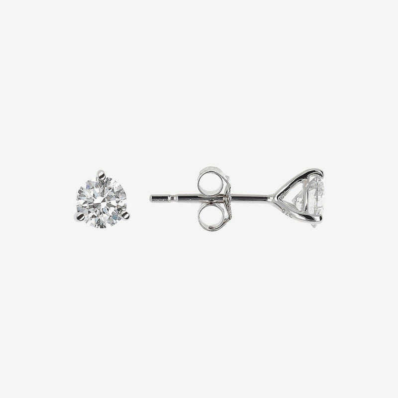 Orecchini Punto Luce Oro Bianco 375 con Diamanti Lab Grown 0.5Ct