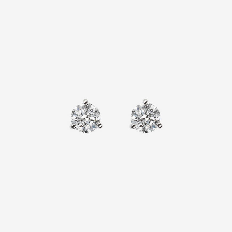 Orecchini Punto Luce Oro Bianco 375 con Diamanti Lab Grown 0.5Ct