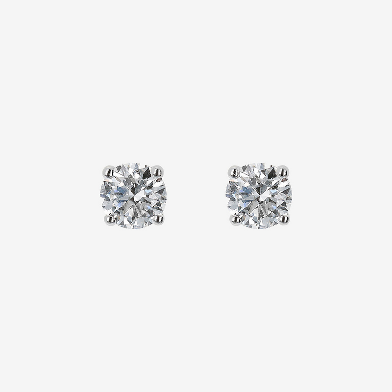 Orecchini Punto Luce Oro Bianco 375 con Diamanti Lab Grown 0.1Ct