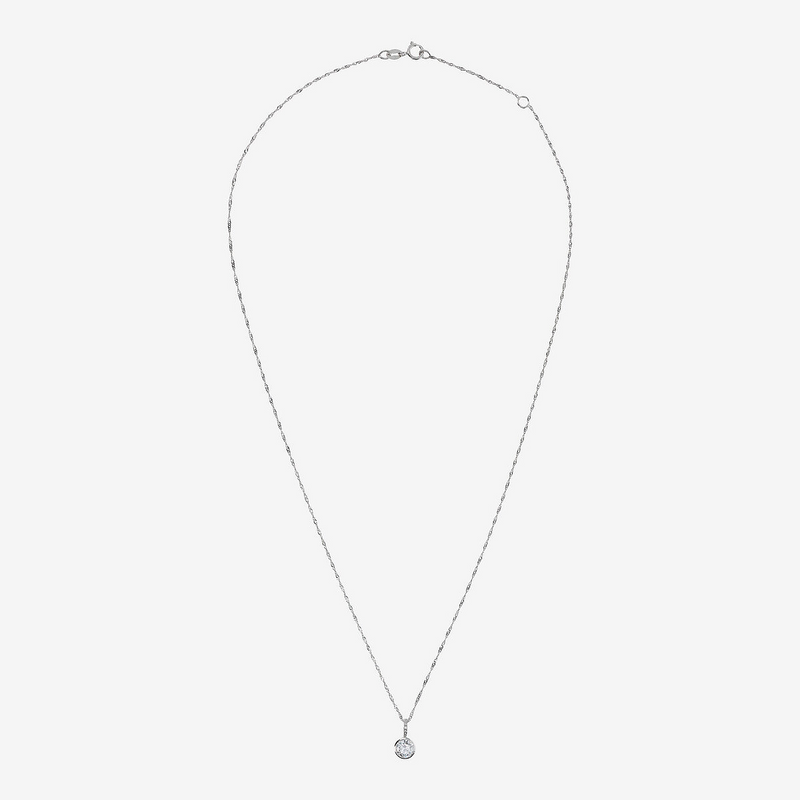 375 White Gold Necklace with 0.52Ct Lab Grown Diamond