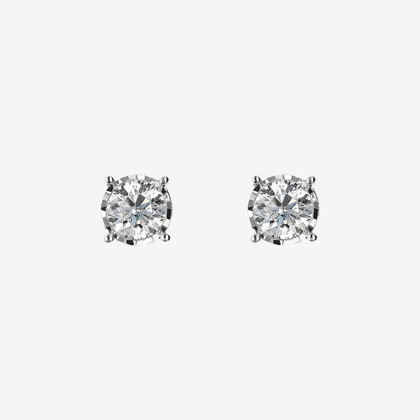 375 White Gold Light Point Earrings with 0.1ct Lab Grown Diamonds