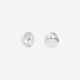 Stud Earrings in 18K Gold Plated 925 Silver with White Freshwater Keshi Pearls Ø 10 mm