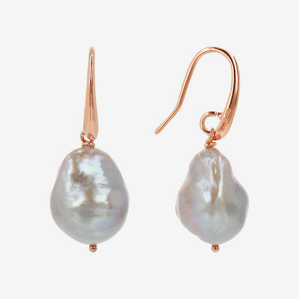 Pendant Earrings with Grey Freshwater Scaramazza Pearl Ø 17/18 mm