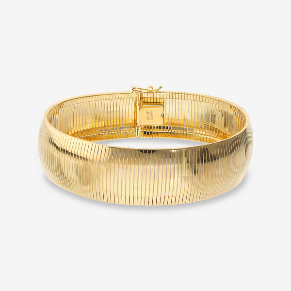 Maxi Bracciale Omega in Argento 925 placcato Oro Giallo 18Kt