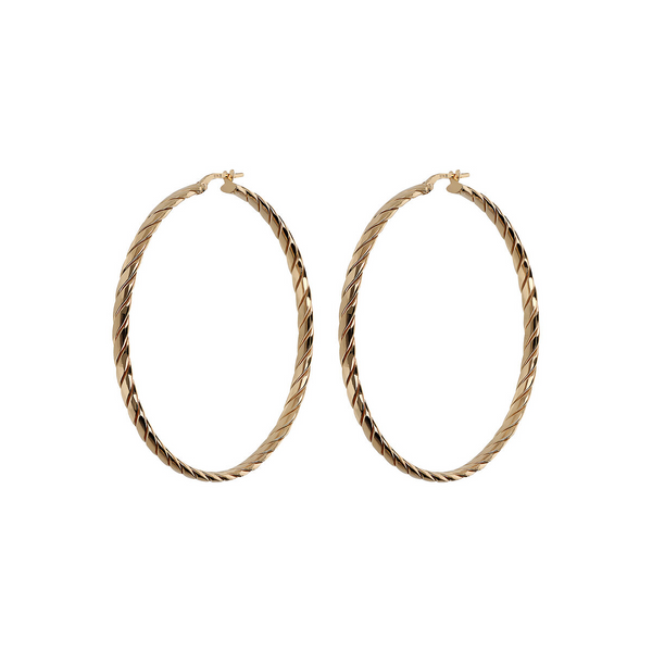 Twisted Hoop Earrings in 18Kt Yellow Gold Plated 925 Silver