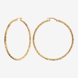 Hoop earrings in 18Kt yellow gold plated 925 silver with worked surface