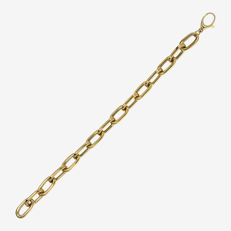 Rolo Oval Mesh Bracelet in 18Kt Yellow Gold Plated 925 Silver