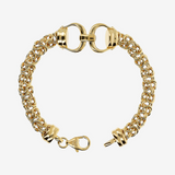 Bracciale Maglia Bizantina con Ferro di Cavallo in Argento 925 placcato Oro Giallo 18Kt