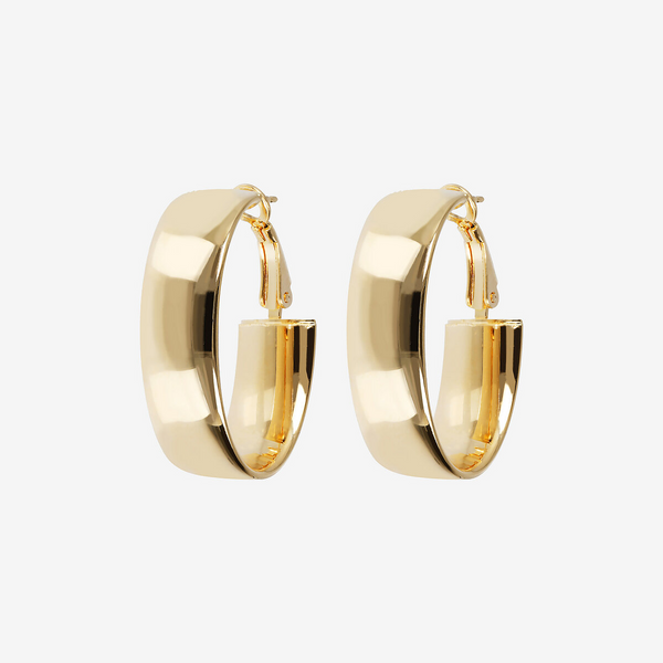 Oval Hoop Earrings in 18Kt Yellow Gold Plated 925 Silver