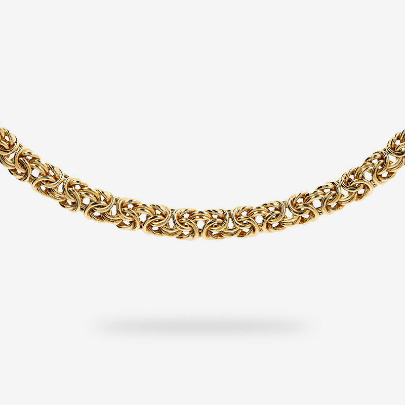 Byzantine Choker Necklace in 18Kt Yellow Gold Plated 925 Silver