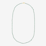 Rosary Necklace with Green Quartzite in 18Kt yellow Gold plated 925 Silver