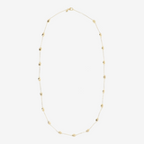 Long Link Glitter Necklace in 925 Sterling Silver 18Kt Yellow Gold Plated with Shiny Nuggets