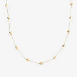 Long Link Glitter Necklace in 925 Sterling Silver 18Kt Yellow Gold Plated with Shiny Nuggets