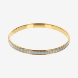 Rigid Bracelet in 925 Sterling Silver 18Kt Yellow Gold Plated with Brilliant Finish