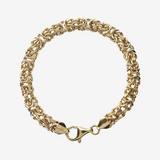 Bracciale Maglia Bizantina in Argento 925 placcato Oro Giallo 18Kt