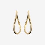 Wavy Oval Hoop Earrings in 18Kt Yellow Gold Plated 925 Silver