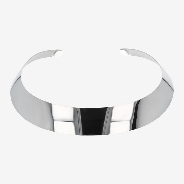 Collana Choker a Specchio in Argento 925 placcato Platino Superficie 2cm