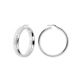 Hoop Earrings in Platinum Plated 925 Sterling Silver