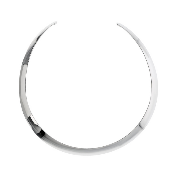 Mirror Choker Necklace in 925 Sterling Silver, Platinum Plated