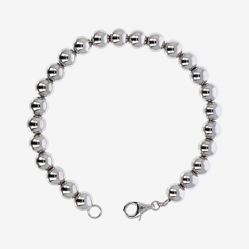 Bracelet avec Sphères Brillantes en Argent 925 Platiné