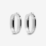 Extended Oval Earrings in 925 Silver Platinum Plated