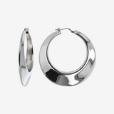 Graduated Hoop Earrings in Platinum-plated 925 Silver