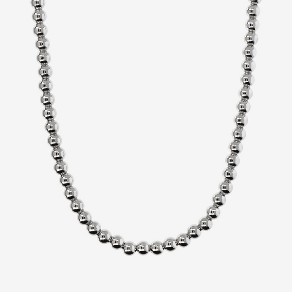 Necklace in Platinum plated 925 Silver with Lucide Bead