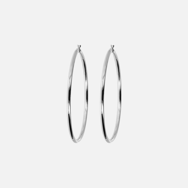 Boucles d'oreilles créoles en argent 925 platiné