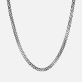 Popcorn Link Necklace in Platinum plated 925 Silver