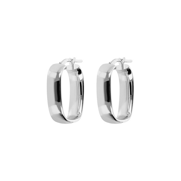 Rectangular earrings in platinum-plated 925 silver