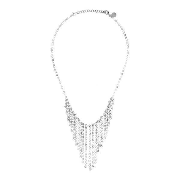 Cascade Diamond Link Necklace in Platinum-plated 925 Silver
