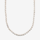 Long Necklace in 18Kt Yellow Gold Plated 925 Silver with White Baroque Mini Ming Freshwater Pearls Ø 6/6.5 mm