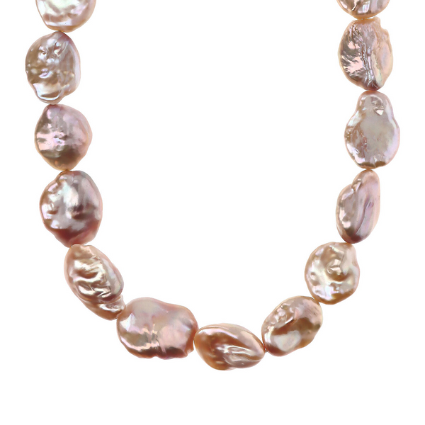 Choker-Halskette aus 18 Karat rosévergoldetem 925er-Silber mit mehrfarbigen Süßwasserperlen (18/20 mm)