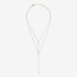 Multistrand Tie Necklace in 18Kt Yellow Gold plated 925 Silver with Cubic Zirconia