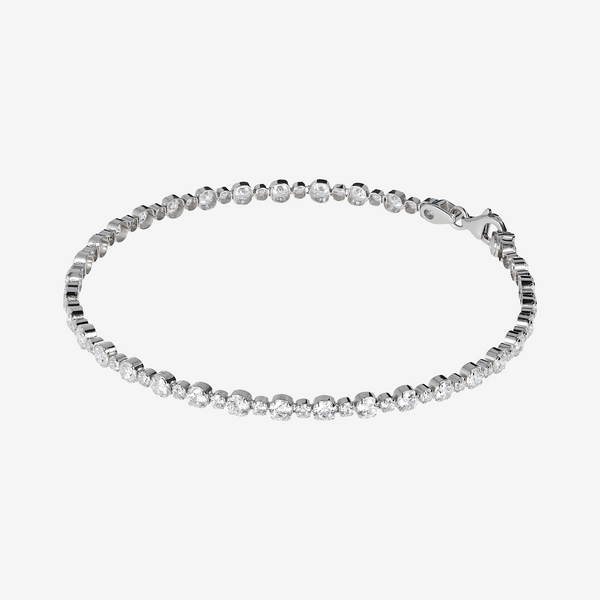 Cubic Zirconia Tennis Bracelet in Rhodium Plated 925 Silver