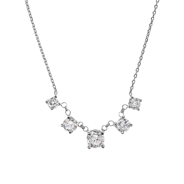 925 Silver Choker Necklace with Cubic Zirconia