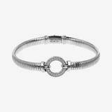 Tubogas-Armband aus rhodiniertem 925er-Silber mit Zirkonia-Pavé