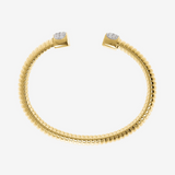 Bracciale Tubogas in Argento 925 placcato Oro Giallo 18Kt con Pavé di Cubic Zirconia