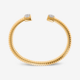 Tubogas Bracelet in 18Kt Yellow Gold Plated 925 Silver with Cubic Zirconia Pavé