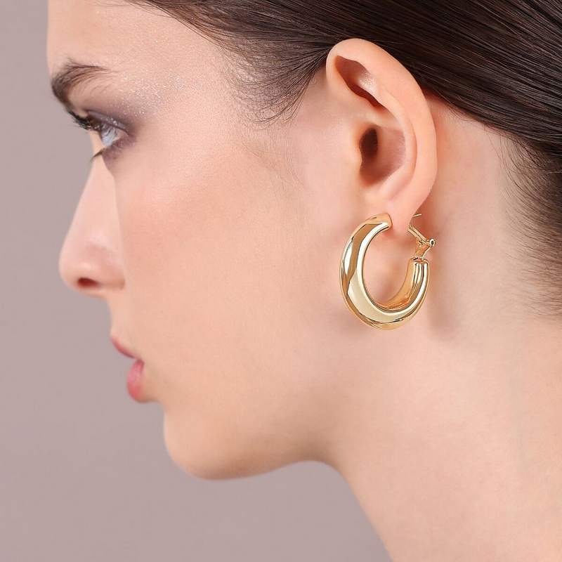 Graduated Oval Earrings in 18Kt Yellow Gold Plated 925 Silver