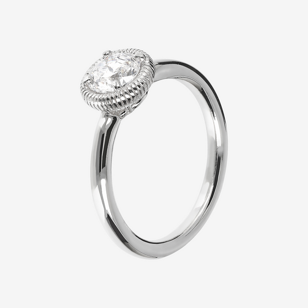 Bague Solitaire en Argent avec Oxyde de Zirconium Blanc