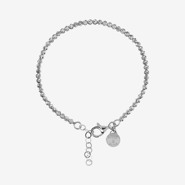 Bracciale con Sfere Diamantate in Argento 925 placcato Platino