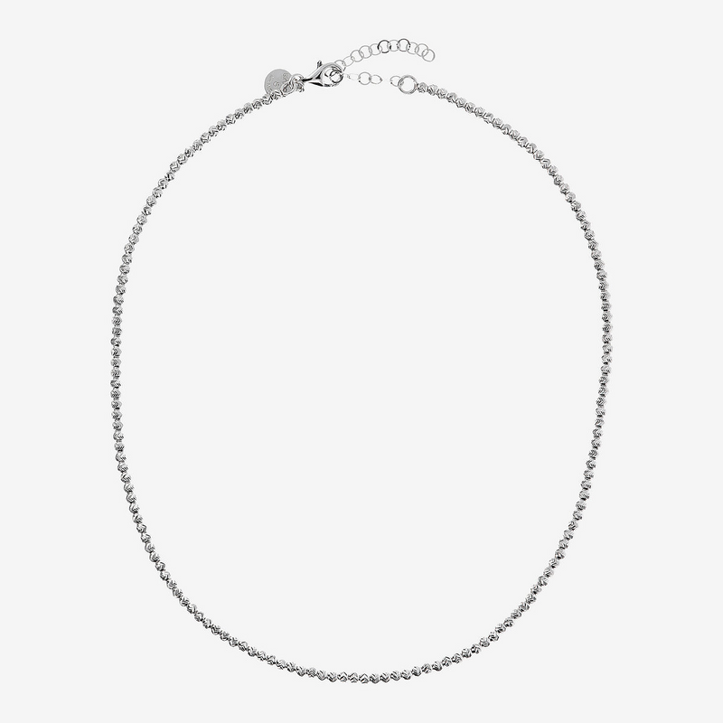 Collana con Sfere Diamantate in Argento 925 placcato Platino