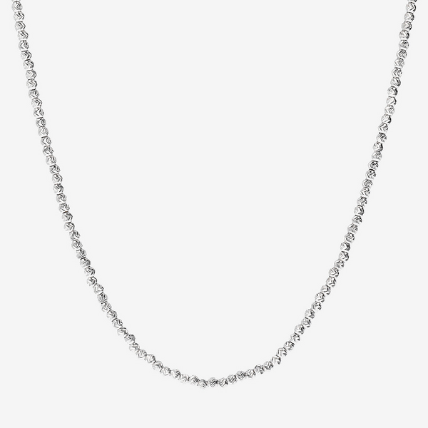 Silver Necklace with Diamond Spheres