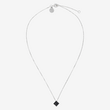 Collier en Argent avec Spinelle Noir Forme Losange Facetté